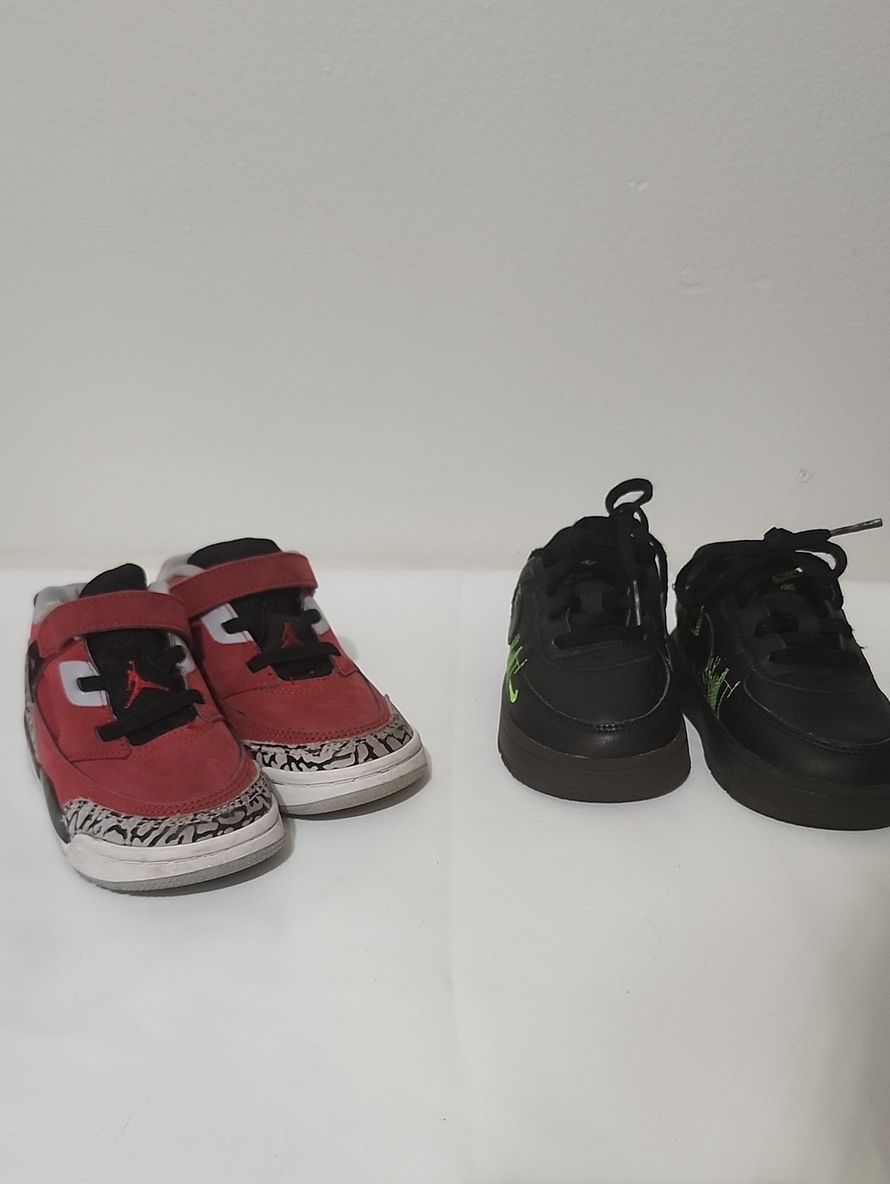 Nike Red Kids Sneakers with  Jordan Size 7.5 Kids Set Of 2 Pair.